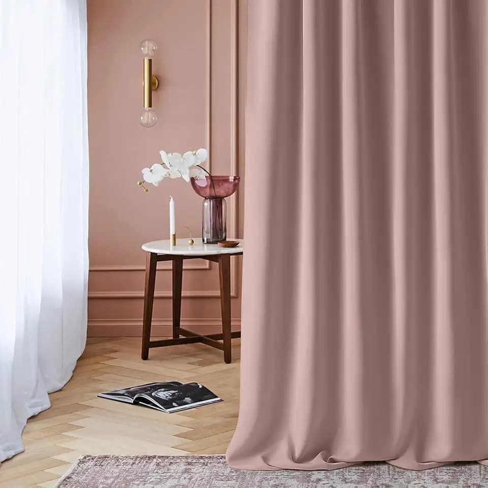 ROOM99 Vorhang mit Ösen Laurel 140 x 250 cm Puderrosa, 1 Stück