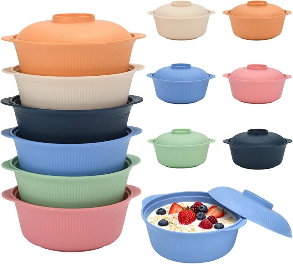 Cereal Bowls, 35 oz, 6PCS, Multi Colors