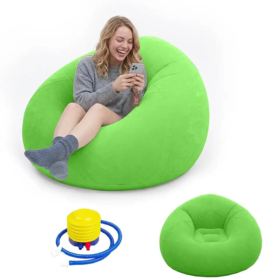 Aufblasbarer Bean Bag Sessel, inklusive Handluftpumpe