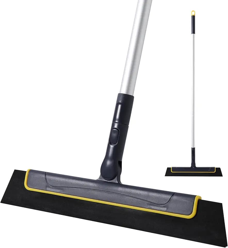 Yocada Bodenabzieher Besen, perfekt für Dusche, Badezimmer, Küche, Zuhause, Fliesen, Tierhaar, Marmor, Glas, Fenster, Wasserschaum, 96,5 cm lang, verstellbar, Abnehmbarer Griff, antistatisch