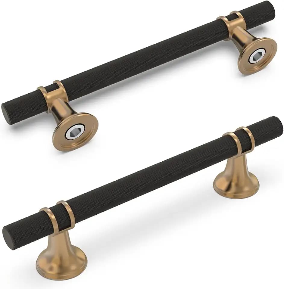 20 Pack 5 Inch Black and Champagne Bronze Cabinet Handles