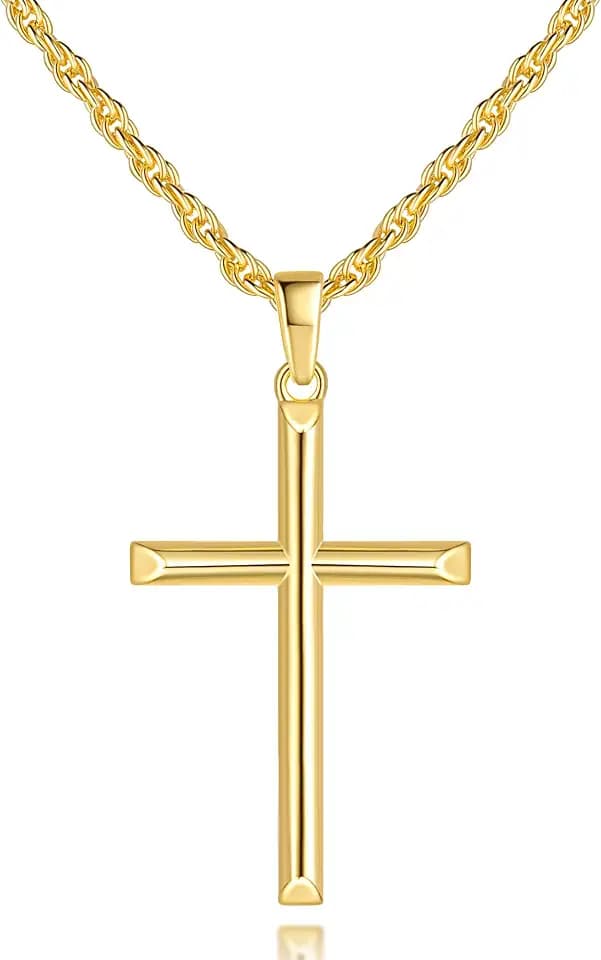 Cross Necklace for Men 14K Gold Cross Necklace for Men