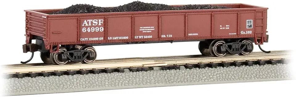 Bachmann Trains 40' Gondola Car ATSF with Removable Coal Load N Scale