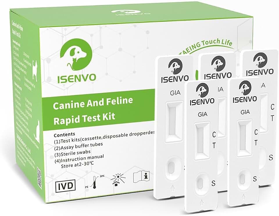 10X zum schnellen Nachweis von Giardia bei Hunden und Katzen. Der Giardia-Test erkennt zuverlässig Darmparasiten und Durchfall. Giardia für Hunde und Katzen (10X)…