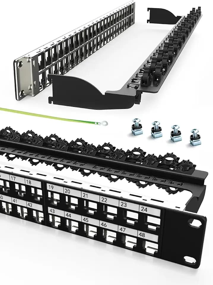 48 Port Blank Keystone Patch Panel Rackmount&Wall Mount 1U 19-inch