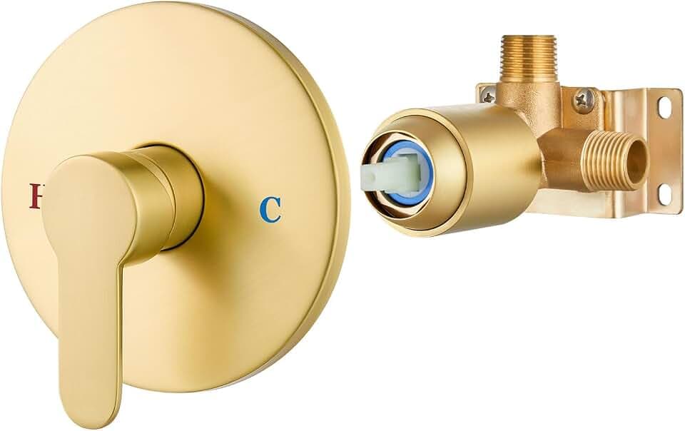 Airuida Single-Function Brushed Gold Shower Valve Kit