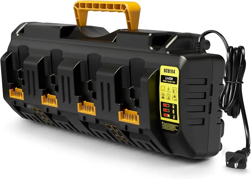 Lenoya DCB104 Replacement for Dewalt 12v 20v Max Multi Battery Charger Station DCB104(Black and Orange)