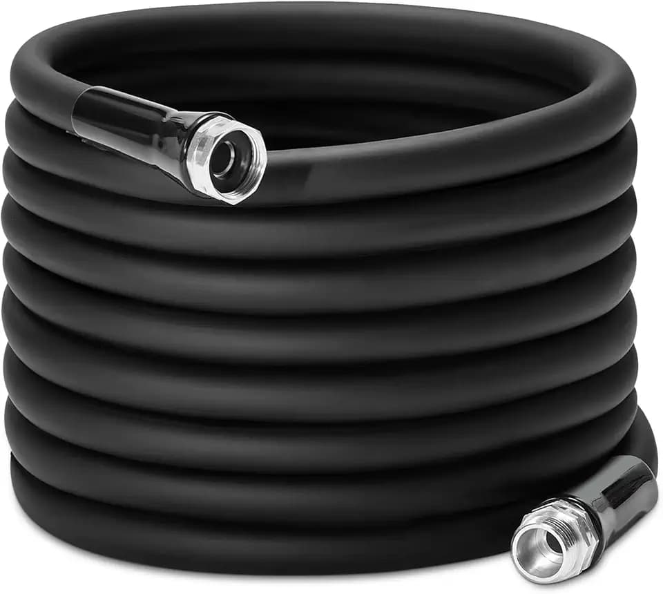 Amazon Basics Garden Water Hose, Lightweight Hybrid Polymer, Leak-Proof Aluminum Couplings, High Pressure, 25ft