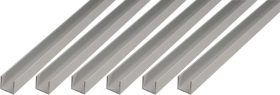 Alberts 498337 U-Profil | Aluminium, silberfarbig eloxiert | 1000 x 16 x 13 mm | 6er Set