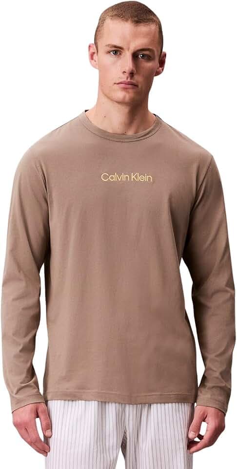 Calvin Klein Herren Langarmshirt Crew Neck Rundhalsausschnitt