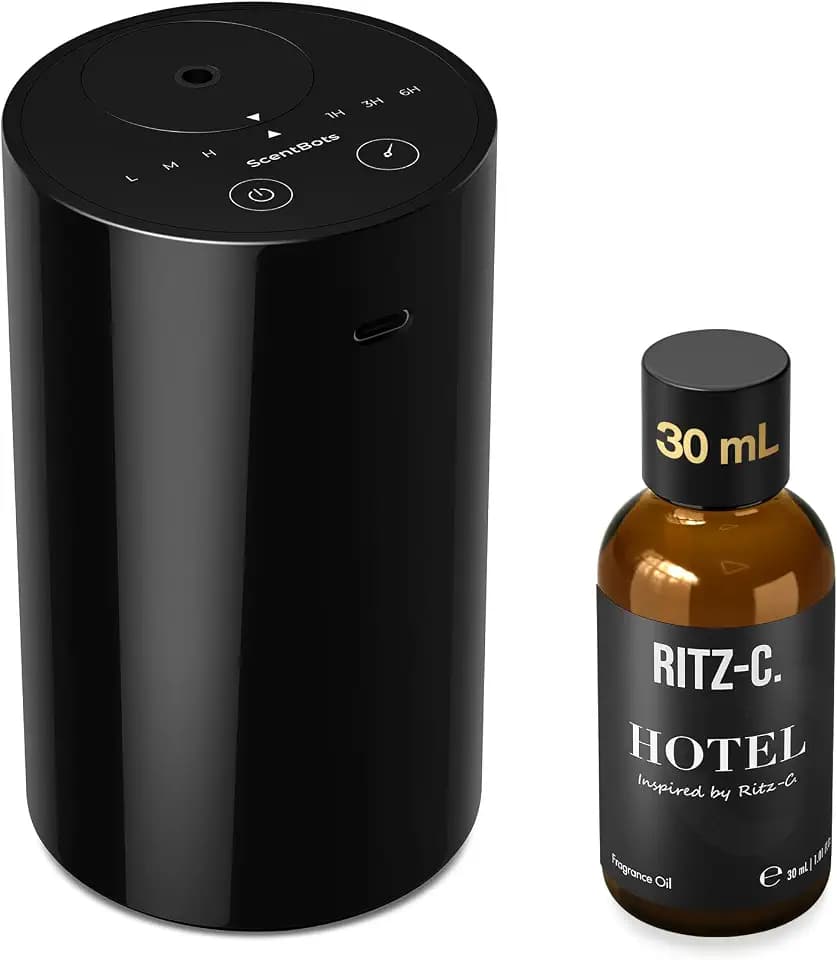 ANZ Waterless Essential Oil Diffuser Starter Kit, Black