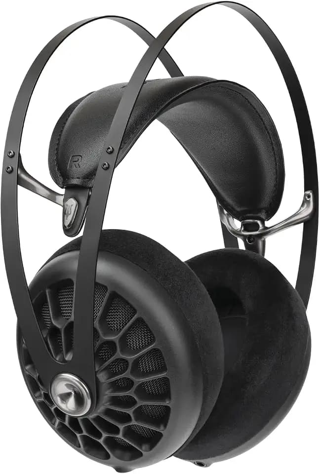 MEZE AUDIO 105 AER | Wired Over-The-Ear Lightweight Audiophile Open-Back Headphones | 50mm Dynamic Drivers | Low Impedance 42 Ohms | Cables and Carrying Pouch Included (Black)