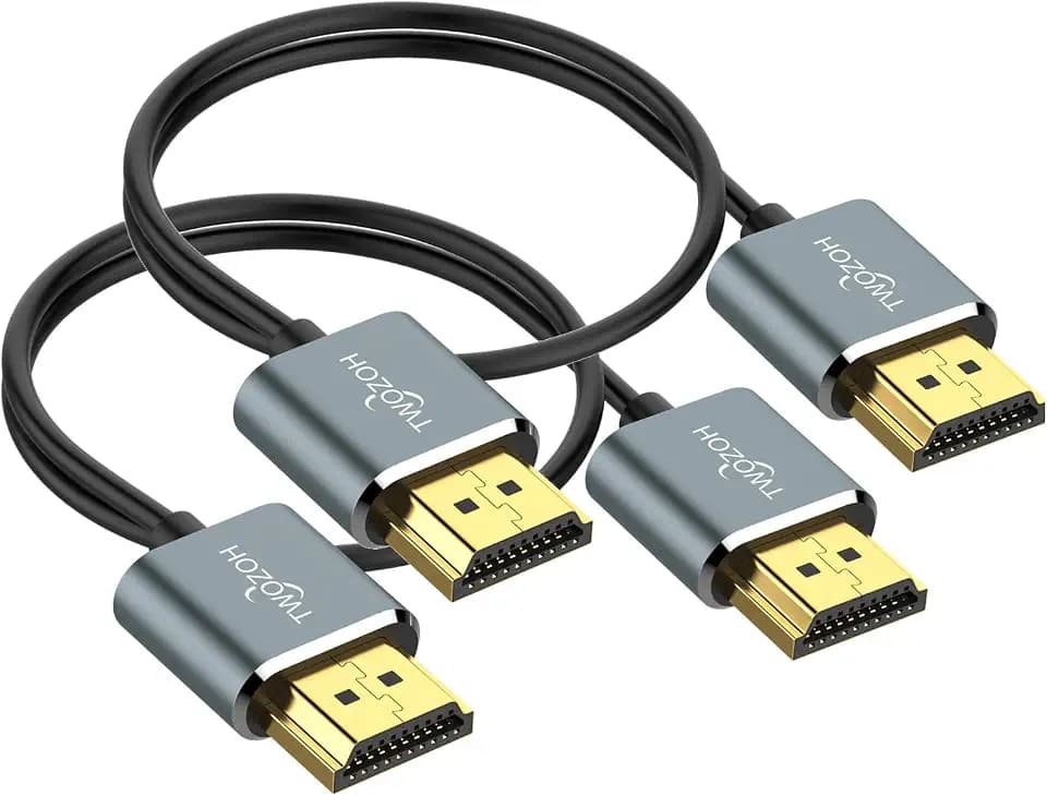 Twozoh Flexible & Slim HDMI Cable 1FT 2 Pack, Ultra Thin HDMI Cord Supports High Speed 4K@60Hz 18gbps 2160P/1080P