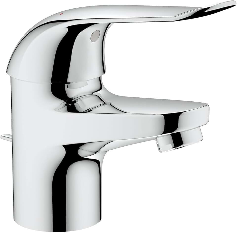 GROHE Eurosmart Care, Waschtischarmatur (mit Zugstangen-Ablauf, Wasserhahn für das Bad, langlebige Oberfläche, einfache Installation), chrom, 32763000