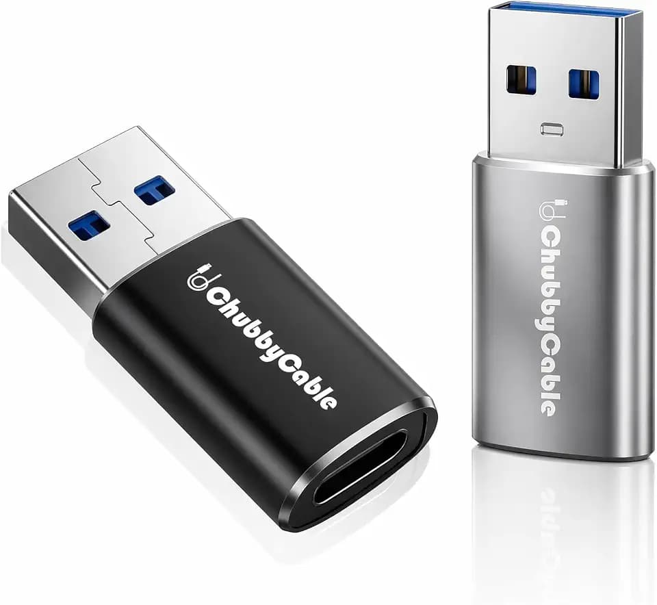 chubbycable USB C to A Adapter C Female to A Male OTG Charger, Black+Silver