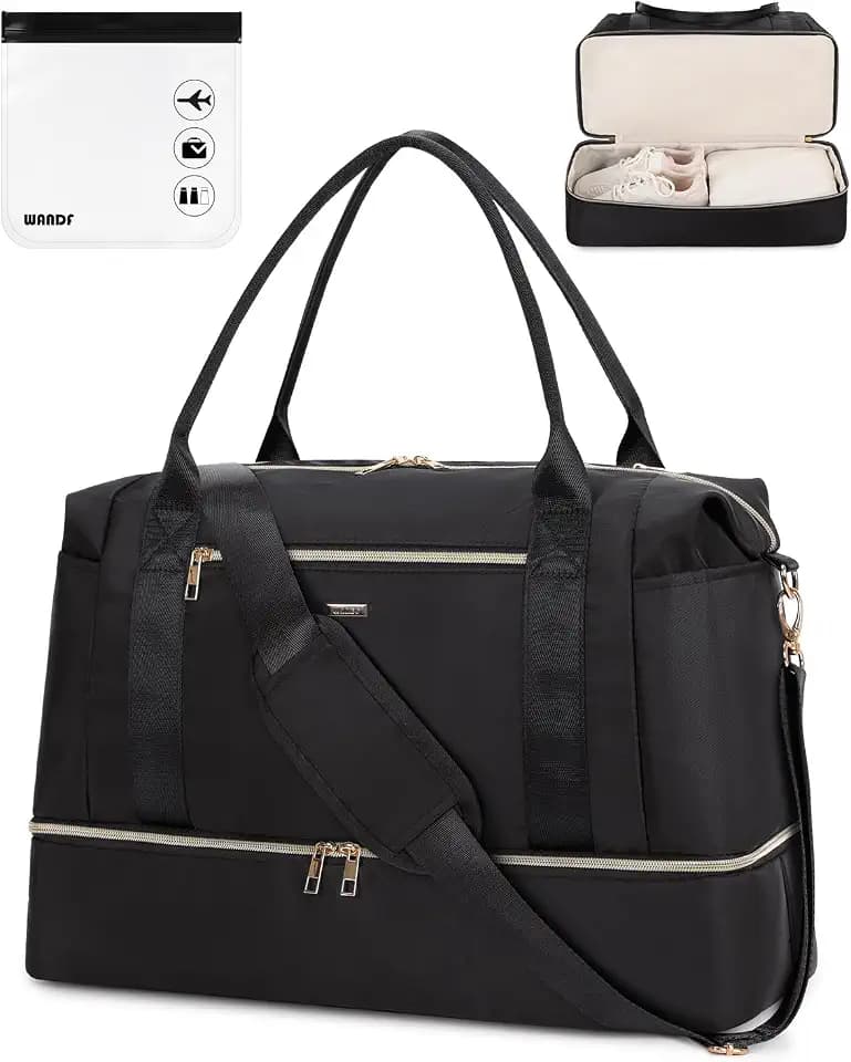 WANDF Personal Item Travel Bag, Carry on Duffle Bag Weekender Bag for Women