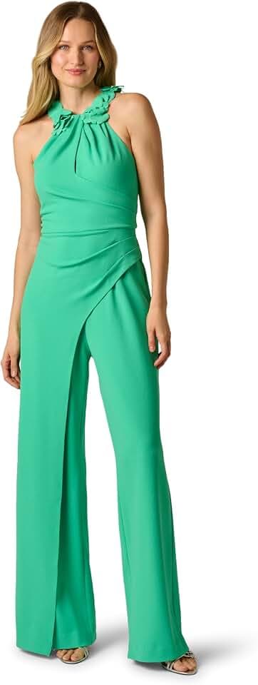 Adrianna Papell Women's Rosette Halter Jumpsuit