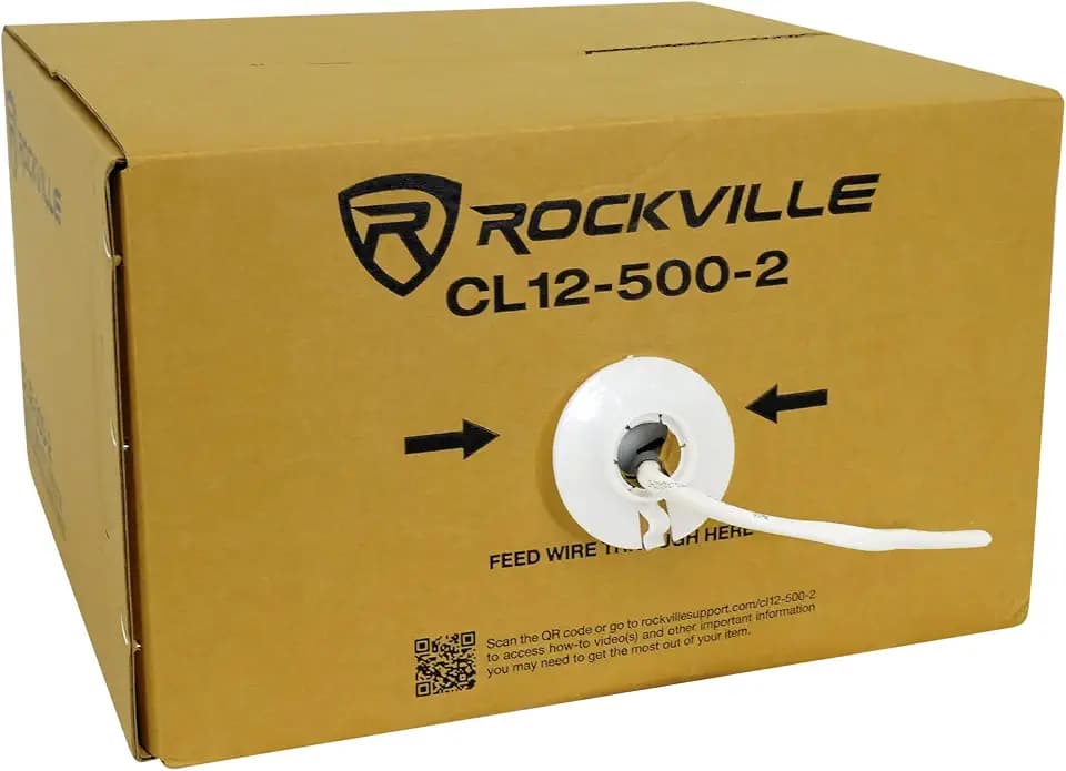 Rockville CL12-500-2 CL2 Rated 12 AWG 500' in-Wall/Ceiling Speaker Wire