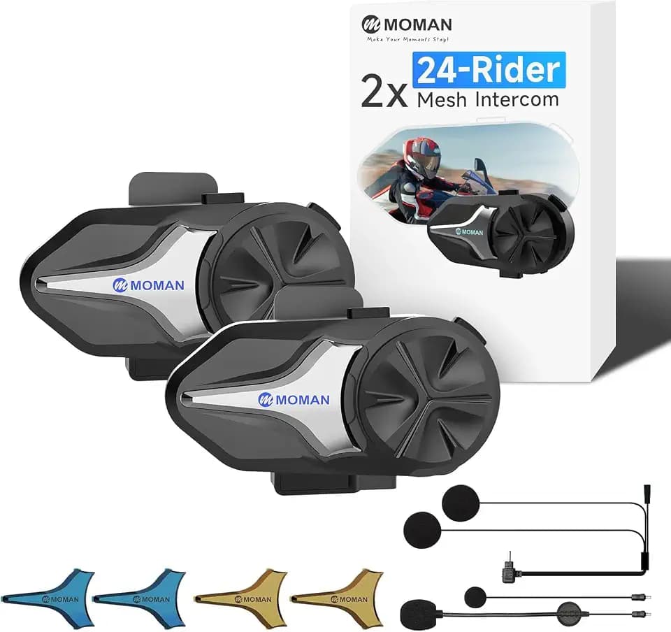 Moman CPX Mesh Motorrad Headset 2000m für 24 Motorräder (2PCS)