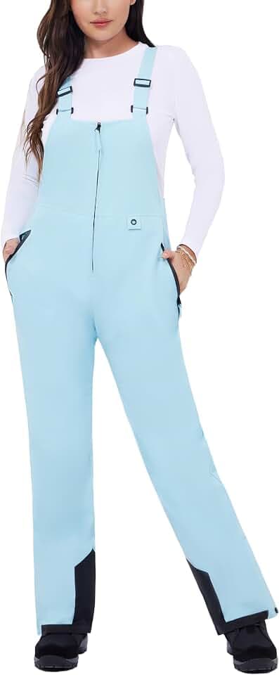 WULFUL Womens Insulated Snow Bibs Waterproof Winter Ski Pants Snowboarding Overalls