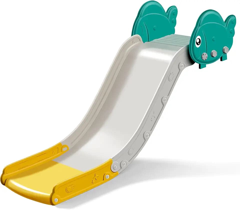Couch Slide for Toddlers, Upgraded Indoor Toddler Slide for Couch, Bed & Stairs, Space-Saving Kids Slide with Extended Slope, Smooth Edges & Cute Fish Design, Safe for Multiple Ages & Long-Term Use