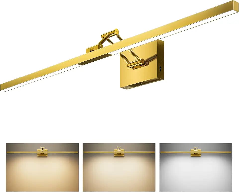VONLUCE 36" Modern LED Bathroom Vanity Light, Brushed Gold
