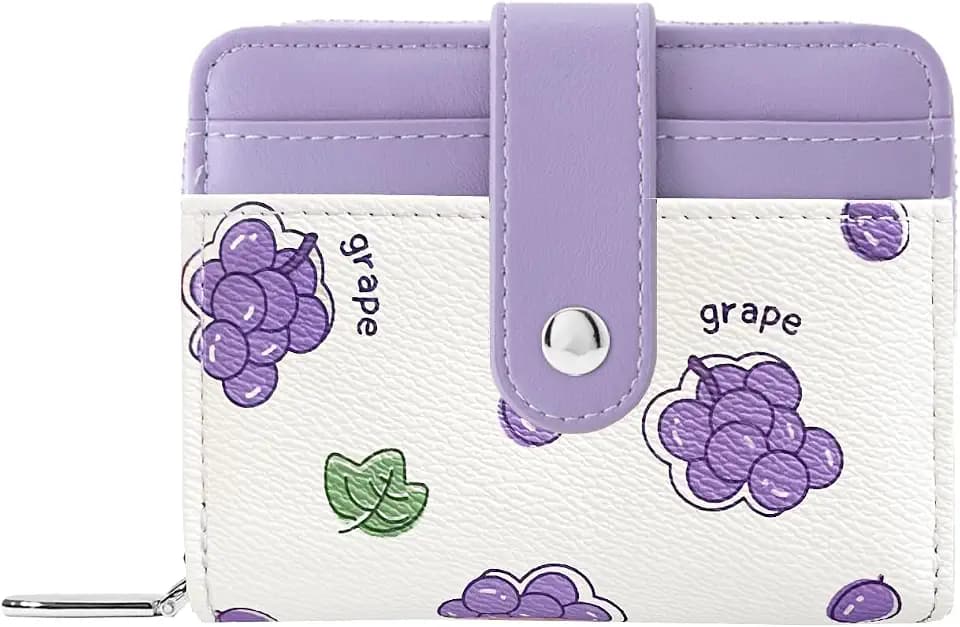 Cute Fruit Prints Wallet for Women Girls (GRAPE)