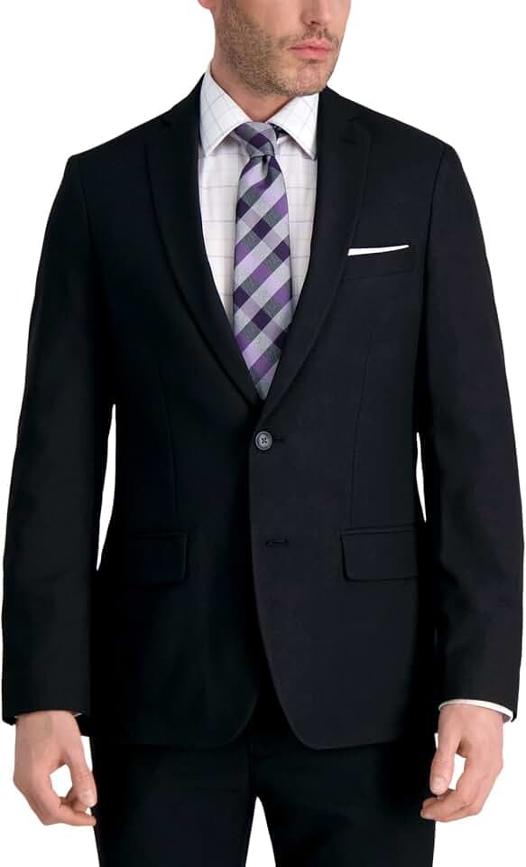 Haggar Mens Smart Wash with Repreve Slim Fit Stretch Machine Washable Suit Separates - Pants & Jackets