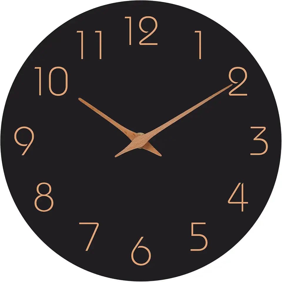 Mosewa Wall Clock 18" Battery Operated Silent Non-Ticking Simple Minimalist
