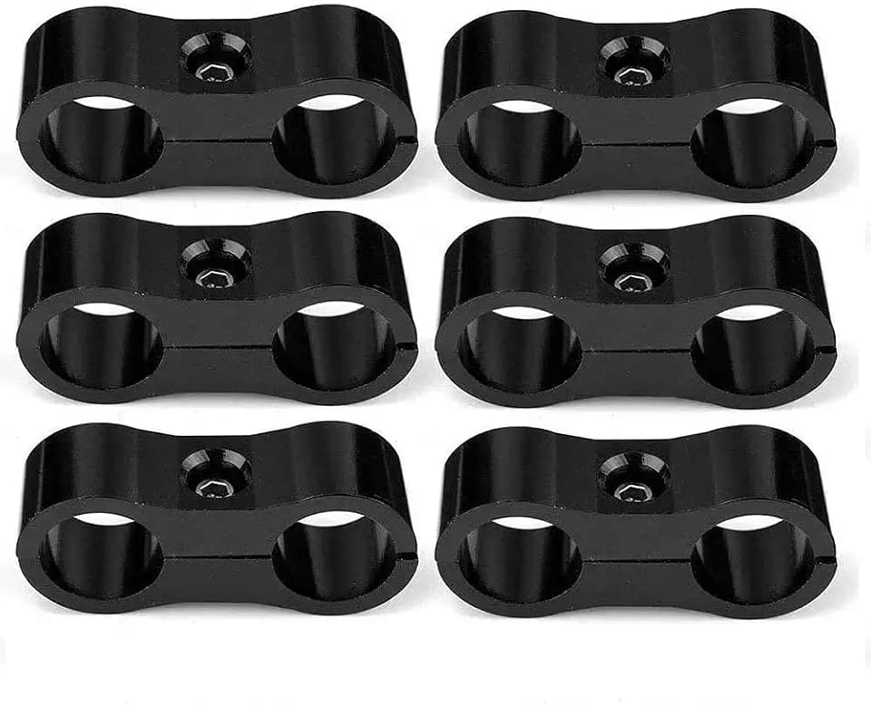 6AN Fuel line Hose Separator Clamp Billet Aluminum 6PCS