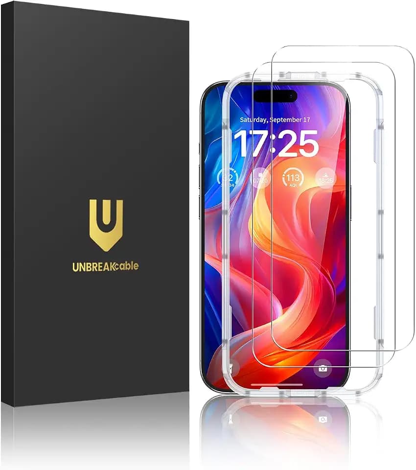 UNBREAKcable 2-Pack Screen Protector for iPhone 16 Pro,Tempered Glass