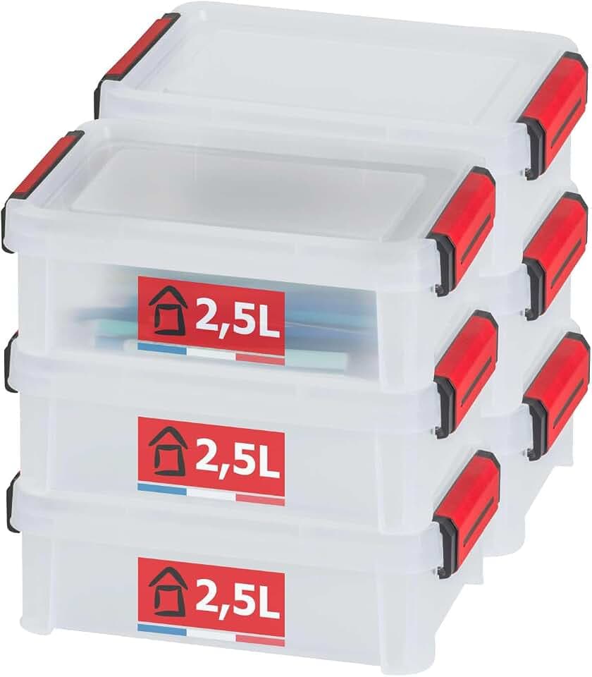 SUNDIS Clip'N Store, 6er-set Aufbewahrungsboxen mit deckel, 2,5L, robust