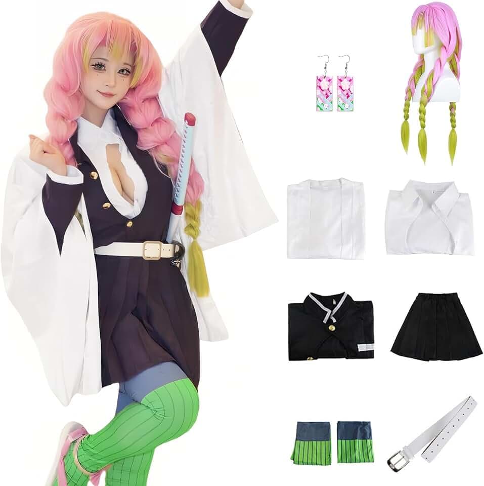 Kimonos Cosplay Costumes Adult Women Girls Anime Japanese Kimono Robe Halloween Outfit with Accessories