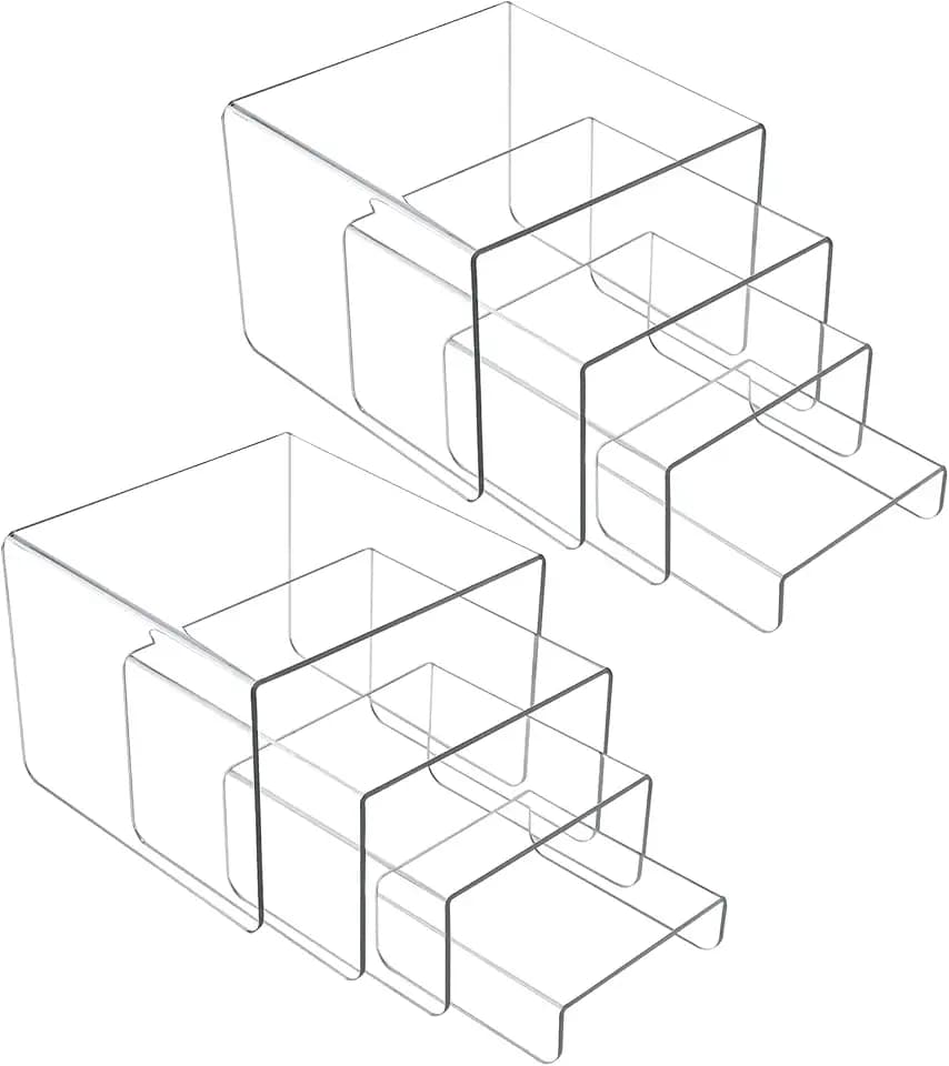 MerryNine Clear Acrylic Risers Display Stands Multi-Size