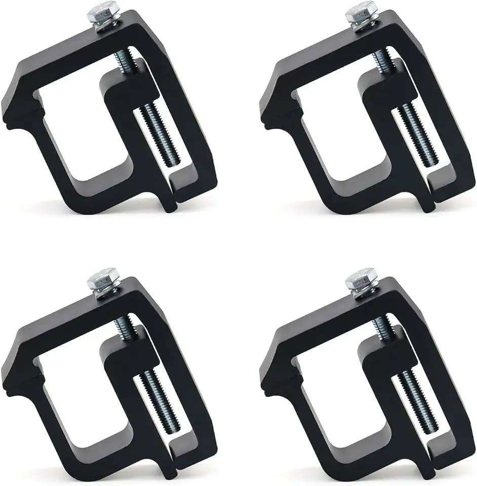 4Pcs Heavy Duty Aluminum Alloy Black Truck Bed Cap Mounting Clamps