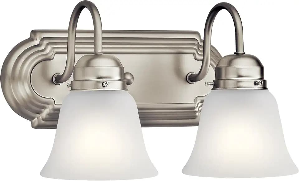 Kichler 2-Light Bathroom Vanity Light, Brushed Nickel