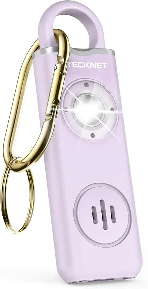 TECKNET Rechargeable Personal Safety Alarm for Women, 130dB Self Defense Keychain Alarm with SOS Strobe Light, Low Battery Notice, Personal Alarm Loud Siren Safety Keychain for Girls Kids Elderly
