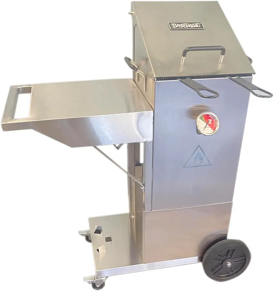 Bayou Classic 700-704 4-gal Stainless Bayou Fryer with Cart Includes 2 Stainless Mesh Baskets Fry Thermometer Drain Valve High Pressure Regulator w/ 48-in Stainless Braided LPG Hose