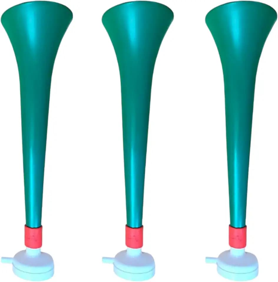 Packung x3 Kunststoff Vuvuzela Stadion/ungiftig Fußball Horn. Zübehor für Fußball- und Sportfeiern. Sehr Lautes Lufthorn für Animation.