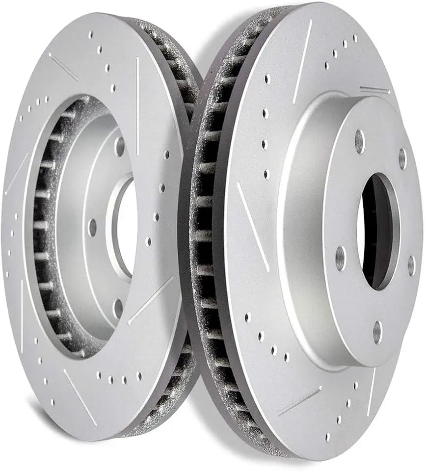 SCITOO Brakes Rotors 55047 Front Drilled Slotted Discs Rotors Brakes Kit