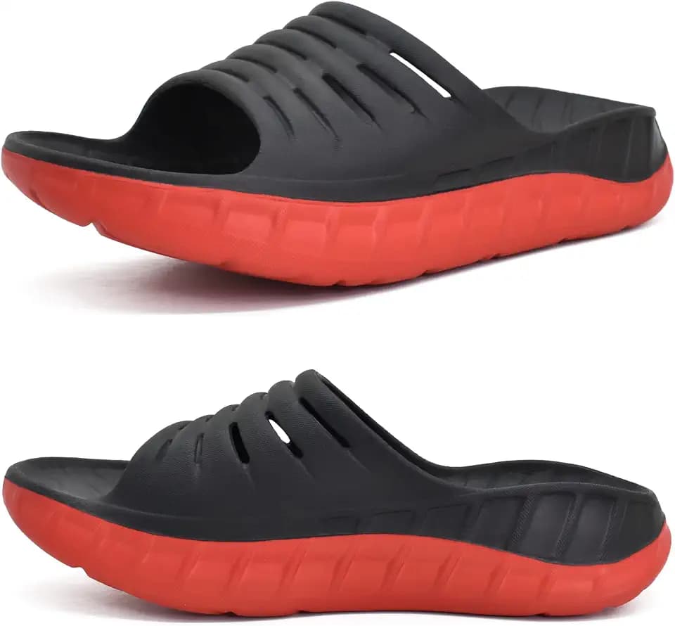 KuaiLu Mens Orthotic Recovery Sandals Arch Support Slides Plantar Fasciitis