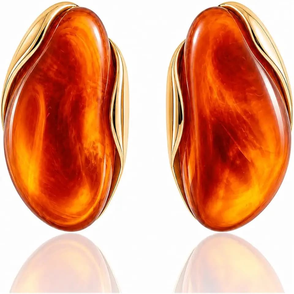 Mchic Large Statement Earrings for Women Trendy, Chunky Resin Dangle Stud