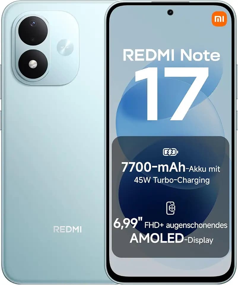 Xiaomi REDMI Note 17, Smartphone 6+256 GB, Sky Teal, 7700 mAh Akku