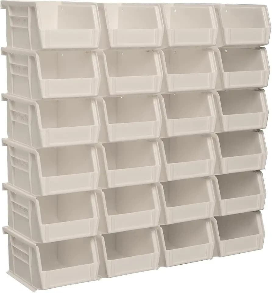 Akro-Mils 30210 AkroBins Plastic Storage Bins, 5"x4"x3", Stone, 24-Pack