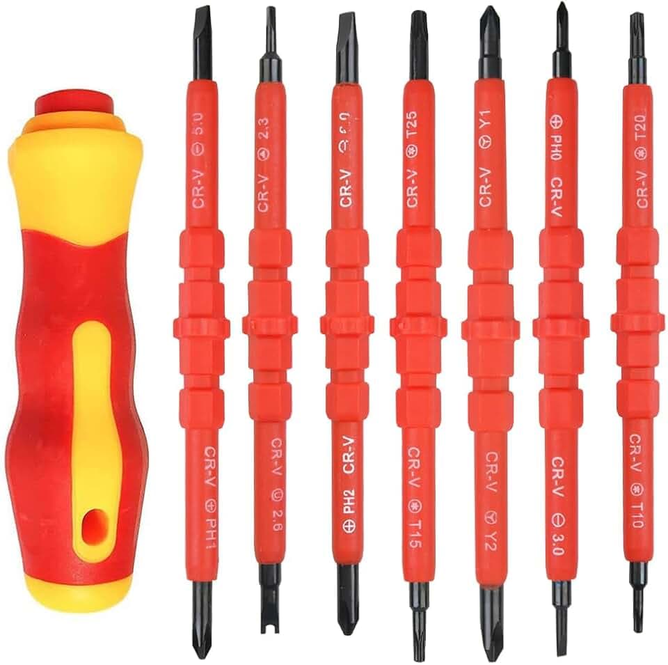 Schraubendreher isolierter Elektriker Schraubenzieher Set, Schraubendrehersatz mit Griff, Schraubendreher-Sets mit magnetischen Schlitzen Elektriker Reparatur Werkzeuge Set