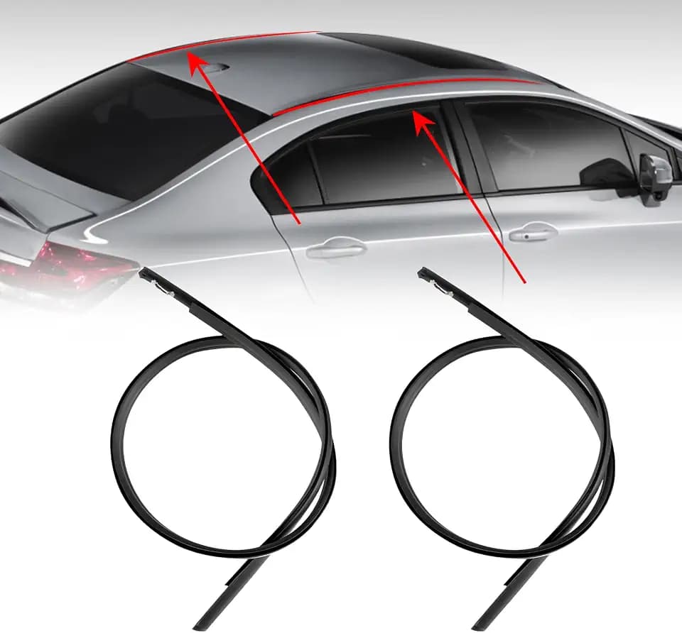 2Pcs Left and Right Roof Trim Molding Kit Fits for 2012-2015 Honda Civic Sedan 4-Door Replaces 74316TR0A01 74316TR0A11 74316TR0A12