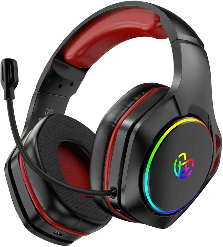 Tatybo Wireless Gaming Headset for PS5 PC, Dual Mode, Low Latency, Red