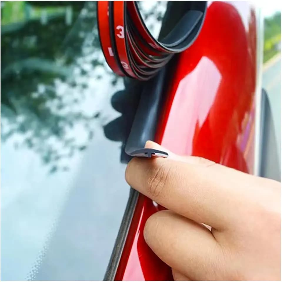 23Ft Car Weather Stripping,T-Shape Cuttable Car Windshield Trim Sunroof Seal with Self Adhesive,Waterproof Rubber Edge Trim for Cars Trucks SUVs (19mm/23Ft)