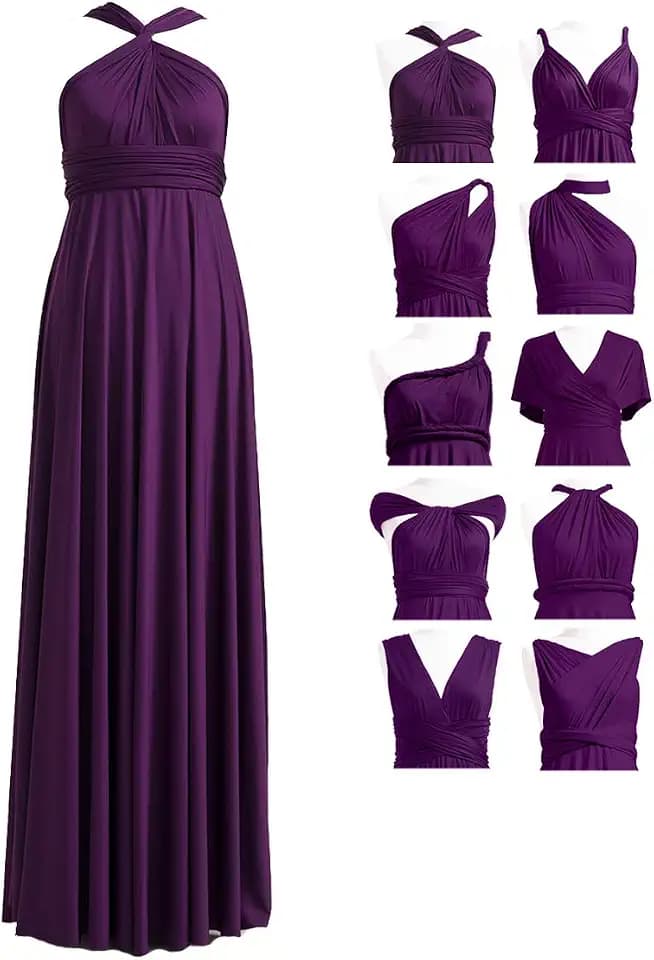 72styles Maxi Infinity Dress for Bridesmaids, Convertible Multi-Way Wrap