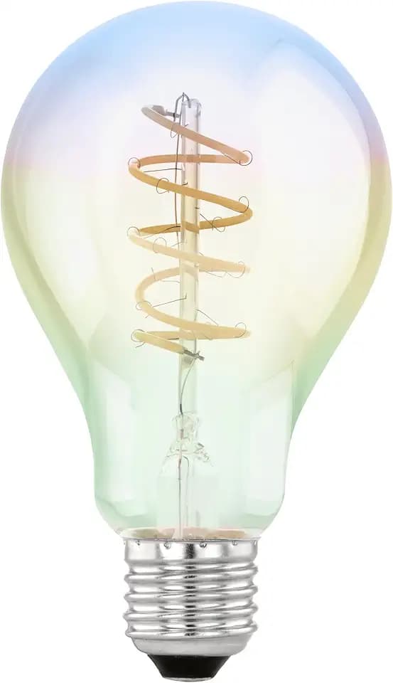 EGLO Dimmbare E27 LED Lampe farbig, Spiral Glühbirne bunt schimmernd